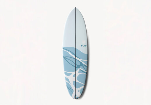 Surfboard Blue Mockup With Generative AI