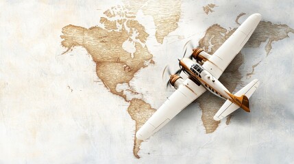 Classic prop planes set against old cartographic backgrounds, captured in a timeless double exposure, blending history and aviation