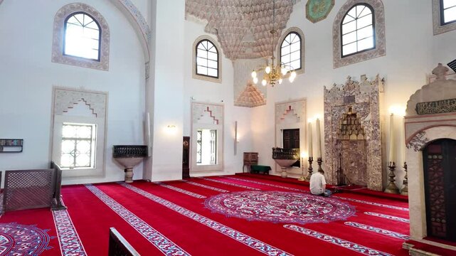 the inside of the Gazi Husrev Bey's Madrasa in Sarajevo, Bosnia Herzegovina.