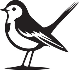 Magpie logo. Isolated magpie on white background. Vector seamless pattern of hand drawn doodle sketch colored magpie bird isolated on white background