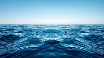 Obraz premium Calm, abstract ocean waves with a clear horizon for text