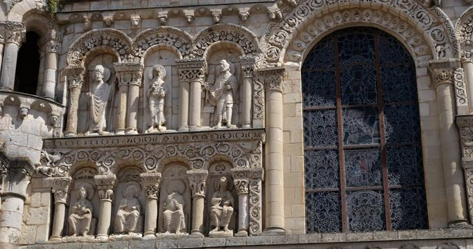 Poitiers,  the church of Notre-Dame-la-Grande,  Vienne department, West Central France .