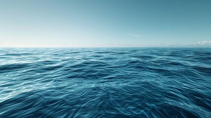 Obraz premium Calm, pale blue sea with a clear sky section for text