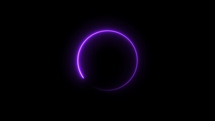 Abstract beautiful neon light glowing circle frame background concept illustration.