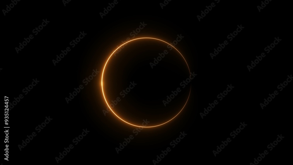Canvas Prints abstract glowing neon circle frame background illustration.