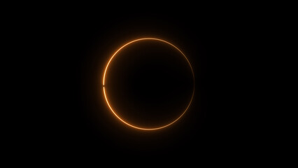 Abstract beautiful neon light glowing circle frame background concept illustration.