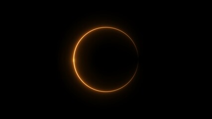 Abstract glowing neon circle frame background illustration.