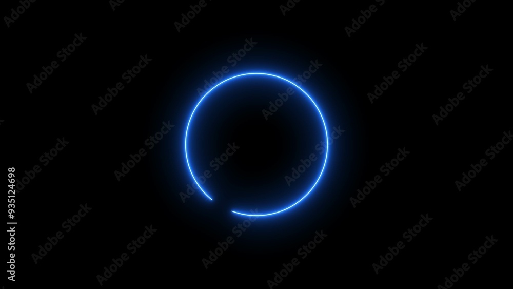 Canvas Prints abstract glowing neon circle frame background illustration.