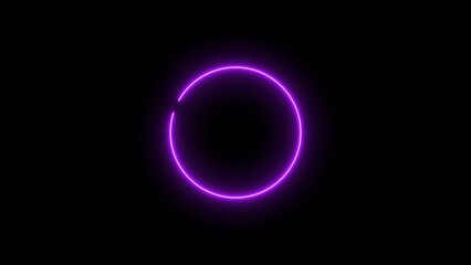 Abstract beautiful neon light glowing circle frame background concept illustration.