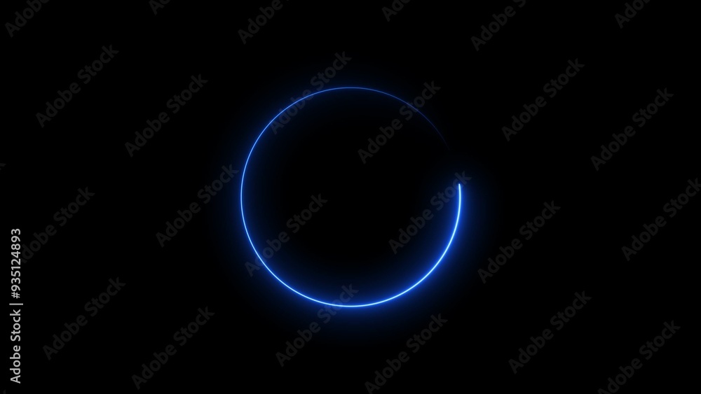 Canvas Prints abstract beautiful neon light glowing circle frame background concept illustration.