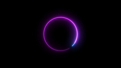 Abstract beautiful neon light glowing circle frame background concept illustration.