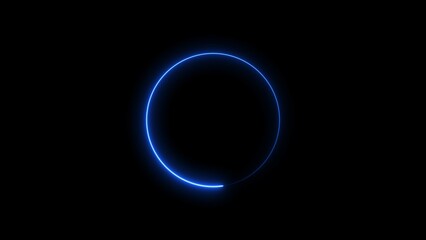 Abstract glowing neon circle frame background illustration.