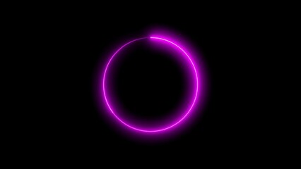 Abstract beautiful neon light glowing circle frame background concept illustration.