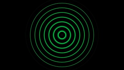 Digital Radio wave circle background. Radio station signal icon 4k illustration.