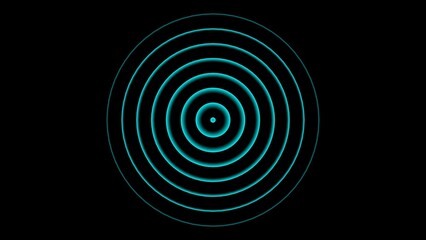 Digital Radio wave circle background. Radio station signal icon 4k illustration.