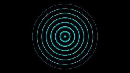 Digital Radio wave circle background. Radio waves signal icon 4k illustration.