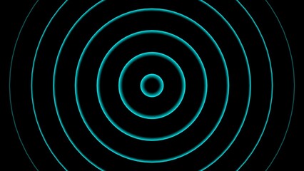 Digital Radio wave circle background. Radio station signal icon 4k illustration.