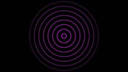 Digital Radio wave circle background. Radio station signal icon 4k illustration.