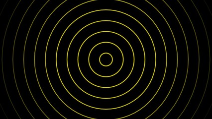 Digital Radio wave circle background. Radio station signal icon 4k illustration.