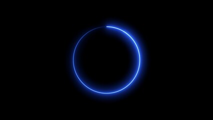 Abstract technology circle frame loading icon background 4k illustration.