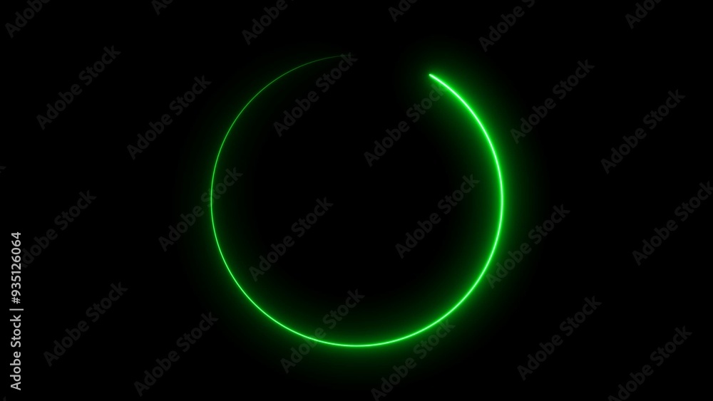 Canvas Prints abstract glowing neon circle frame background illustration.