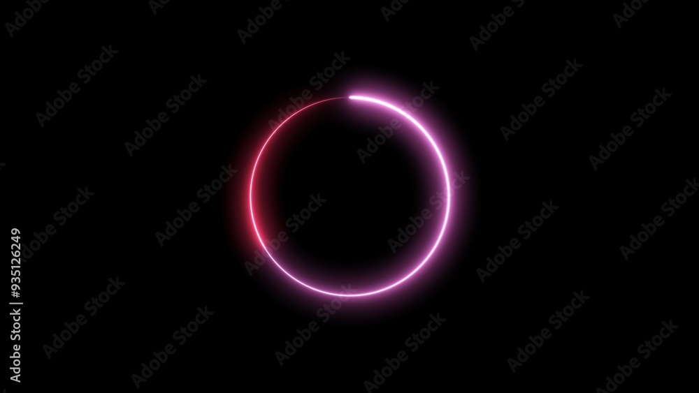 Canvas Prints abstract glowing neon circle frame background illustration.