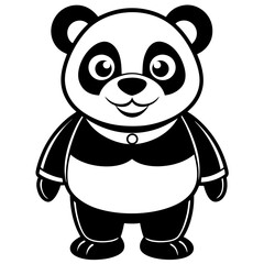 panda, panda head vector illustration cartoon style 