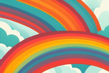  A vibrant abstract artwork featuring colorful, wavy stripes reminiscent of a rainbow. The colors blend seamlessly, creating a dynamic and energetic composition