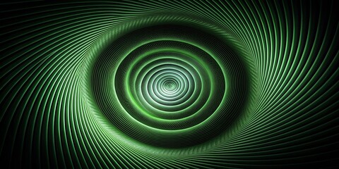 Abstract dark green spiral pattern on black background, perfect for a modern and edgy design