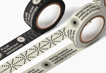 Stationery Washi Tape Rolls Mockup