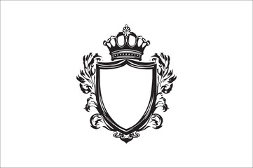 Abstract coat of arms shield Vector Silhouette. Vintage shield Vector Silhouette. Shield Vector Silhouette Bundle.
