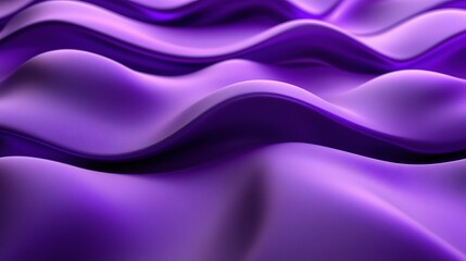Obraz premium Purple Velvet Waves: A mesmerizing 3D render of luxurious, undulating waves in a rich, royal purple hue. 