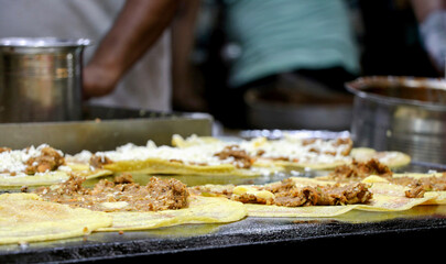 A street food shop at Vrindavan Where gram flour cheela and stre