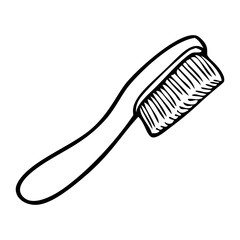 toothbrush line vector illustration