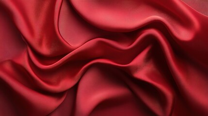 Obraz premium Crimson Cascades: Luxurious red silk drapes in sensuous folds, a study in texture and light.