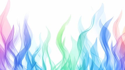 Abstract Colorful Wavy Lines on White Background