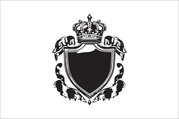 Abstract coat of arms shield Vector Silhouette. Vintage shield Vector Silhouette. Shield Vector Silhouette Bundle.
