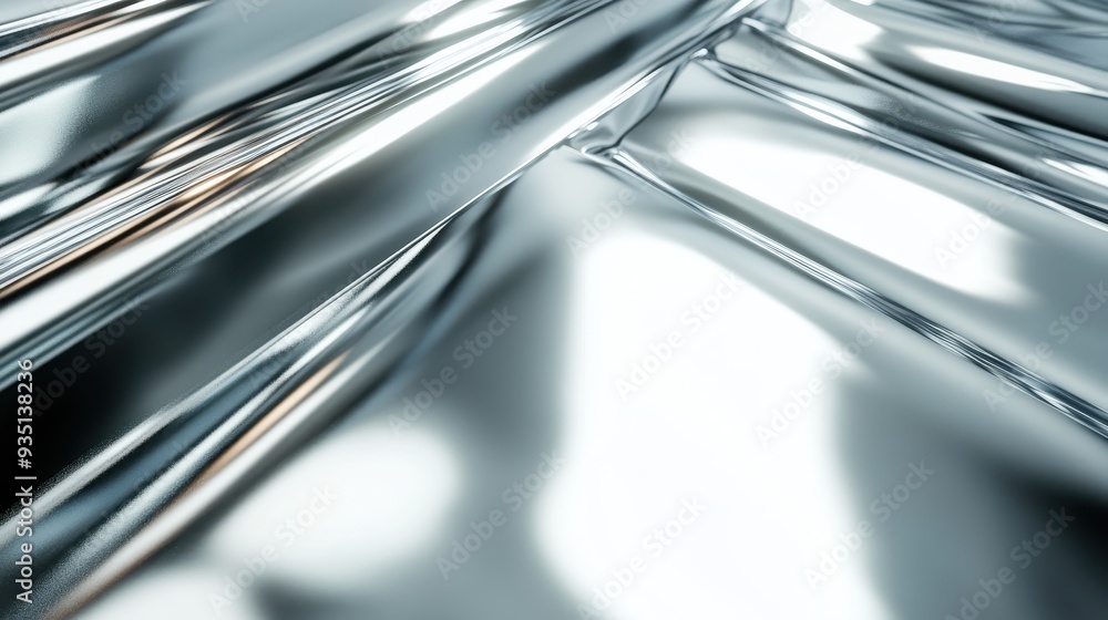 Poster a reflective, crumpled metallic surface creating a dynamic visual texture.