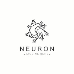 Neuron logo or nerve cell healthy abstract molecule design template