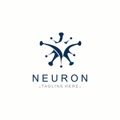 Fototapeta premium Neuron logo or nerve cell healthy abstract molecule design template
