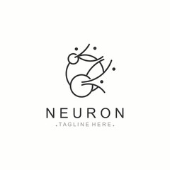Neuron logo or nerve cell healthy abstract molecule design template