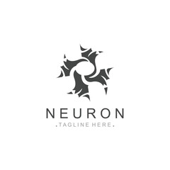 Neuron logo or nerve cell healthy abstract molecule design template