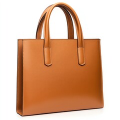 Leather satchel tote with a structured shape, focus on professional style and practical design