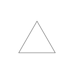 Equilateral triangle in mathematics. Up arrow triangle line vector icon.