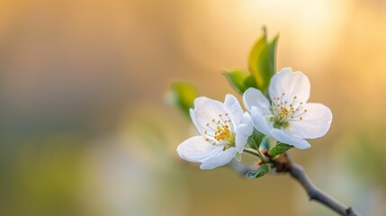  A close-up of a flower on a branch with a blurred background behind it