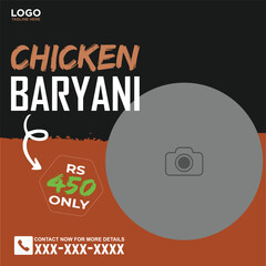 Asian delicious food social media template, chicken baryani post, baryani post template, Restaurant post , Restaurant post template, special deal 