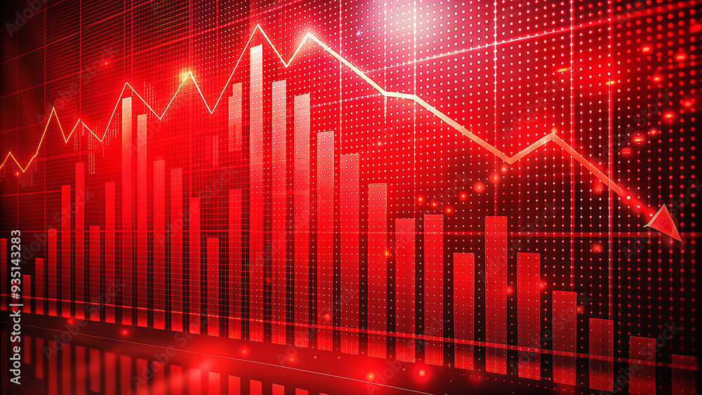 Poster this visual representation illustrates a significant downward trend in the stock market, featuring r