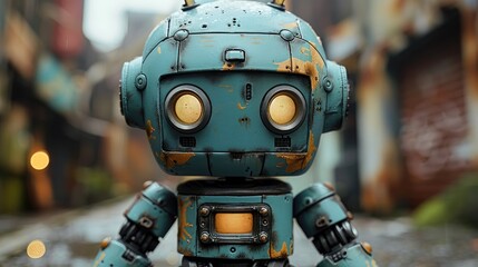 Fototapeta premium Chibi Robo Elegance: The Magnificent Plastic Android