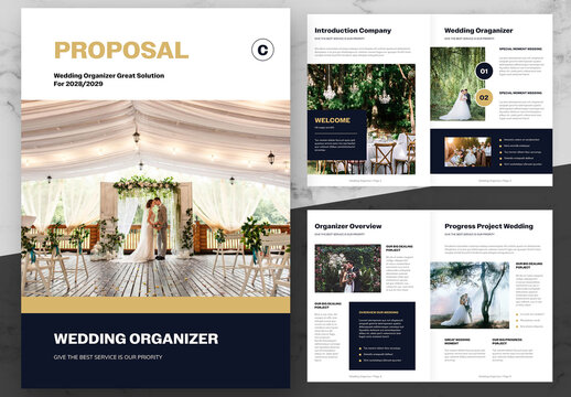 Navy Blue And Cream Wedding Organizer