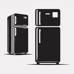 Frezz Refrigerator vector silhouette on a white background